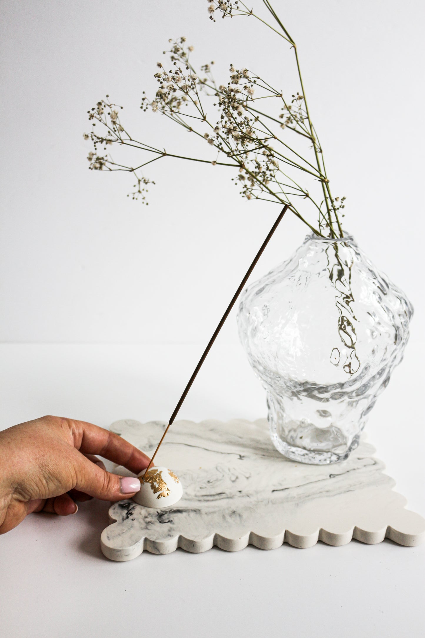 YESOstudio Elegant Scallop Rectangular Decorative Tray
