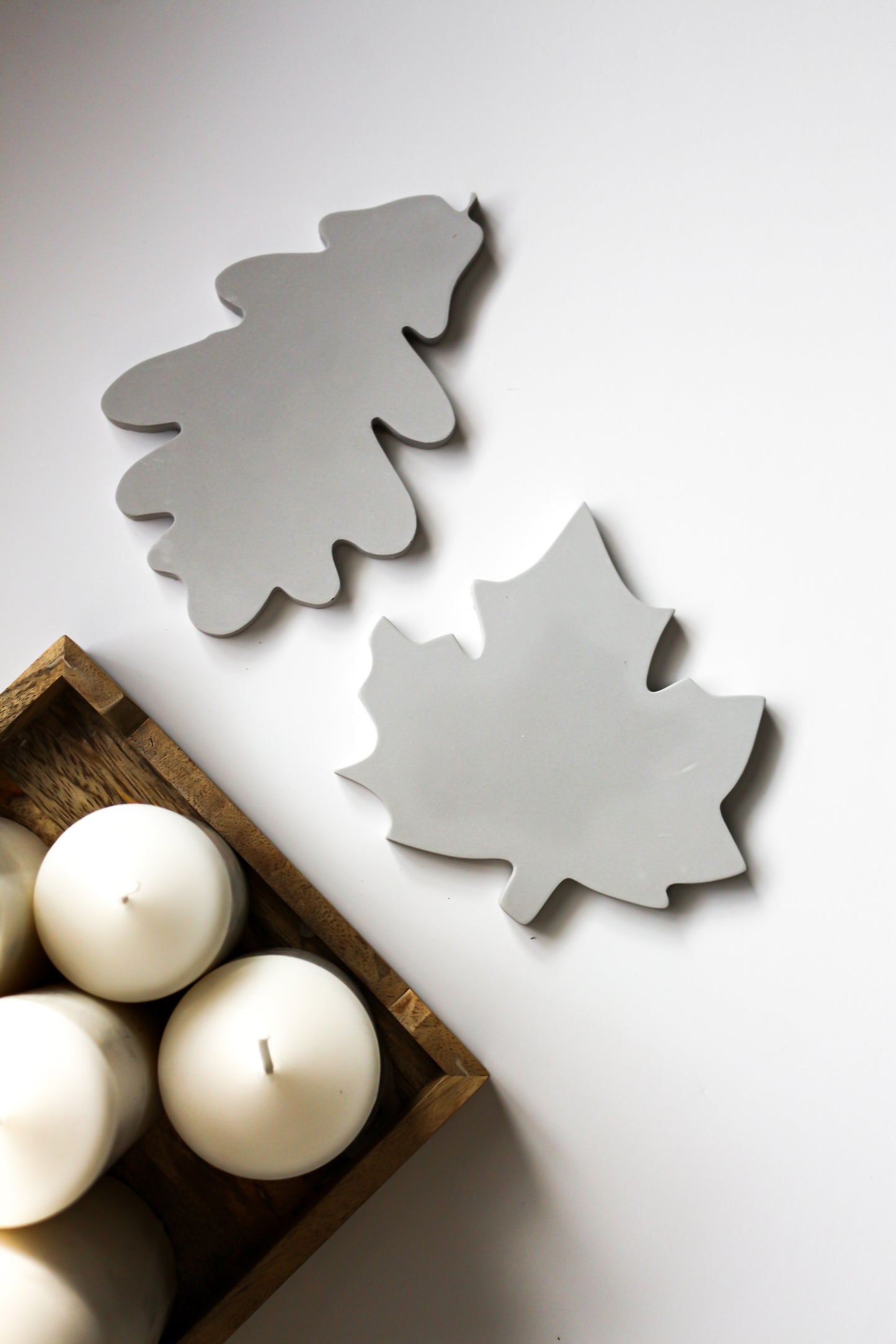 Autumn Leaf Drink Coasters Set of 2 - Maple and Oak Mix
