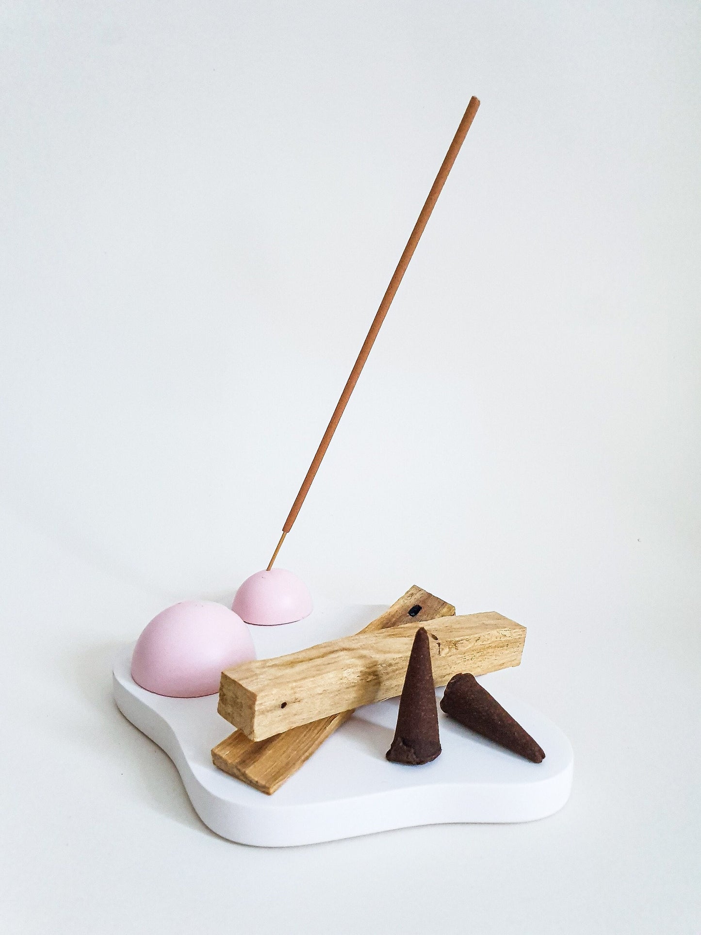 Hemisphere Incense Holder and Irregular Puddle-Shaped Coaster Set