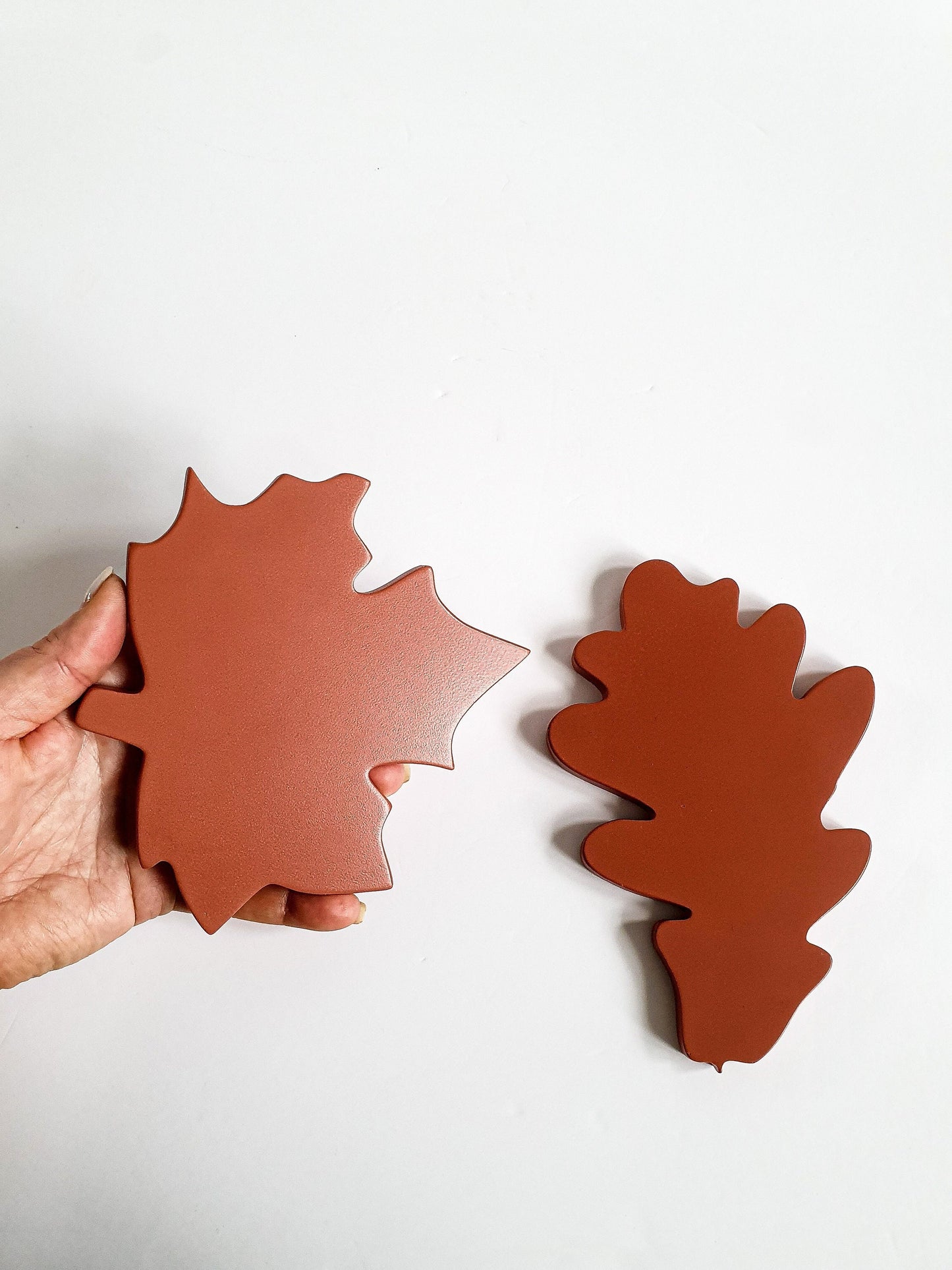 Autumn Leaf Drink Coasters Set of 2 - Maple and Oak Mix