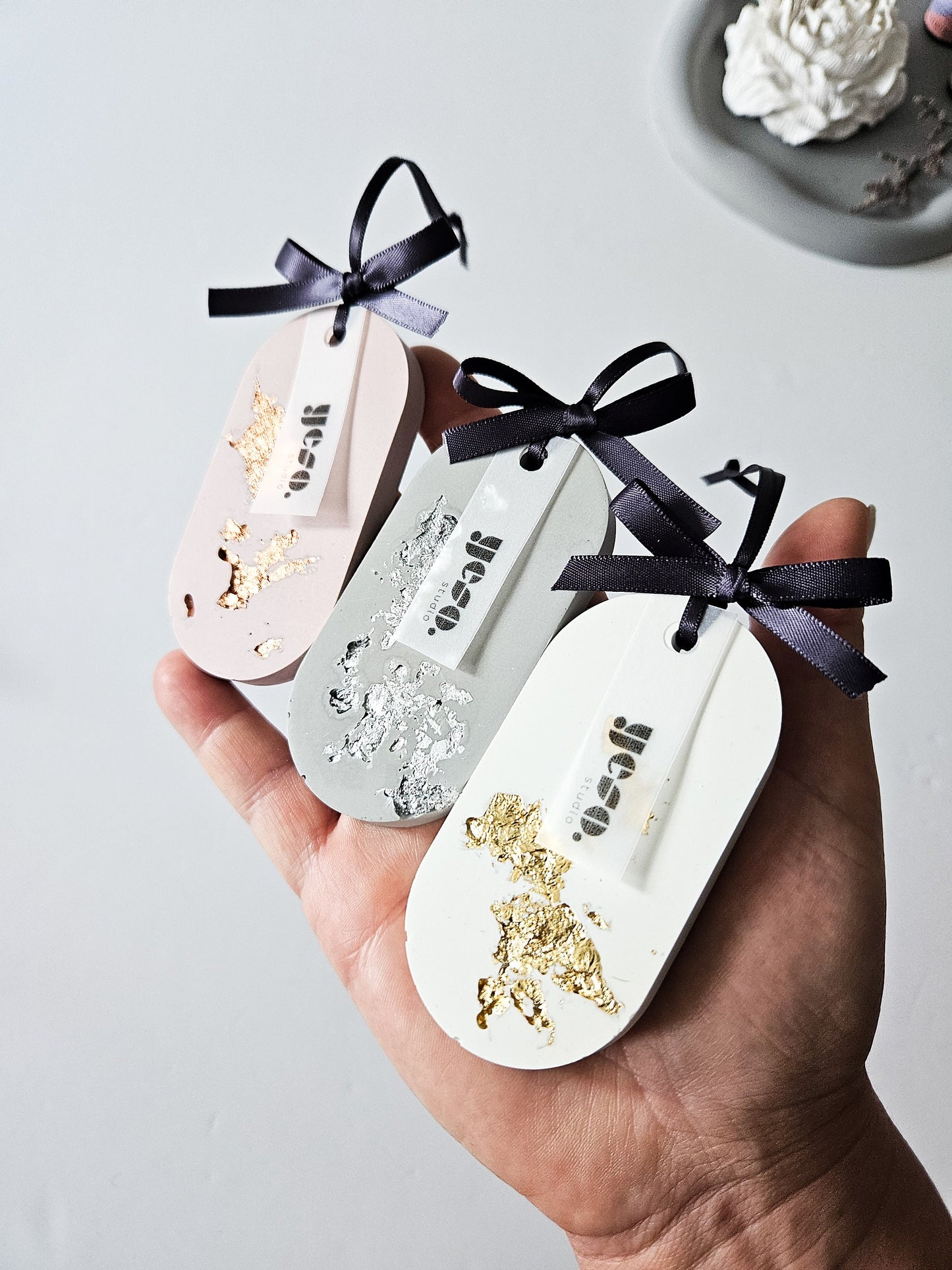 YESOstudio Handcrafted Sparkly Aroma Stone Tag Diffusers Gift Set