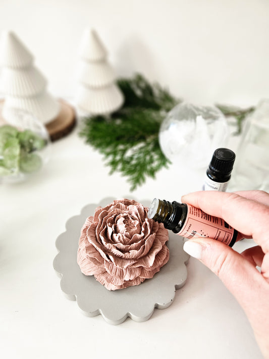 Peony Stone Diffuser and Scallop Coaster Christmas