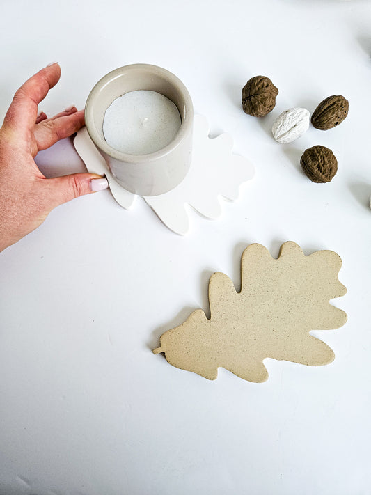 Oak Leaf Drink Coasters Set of 2