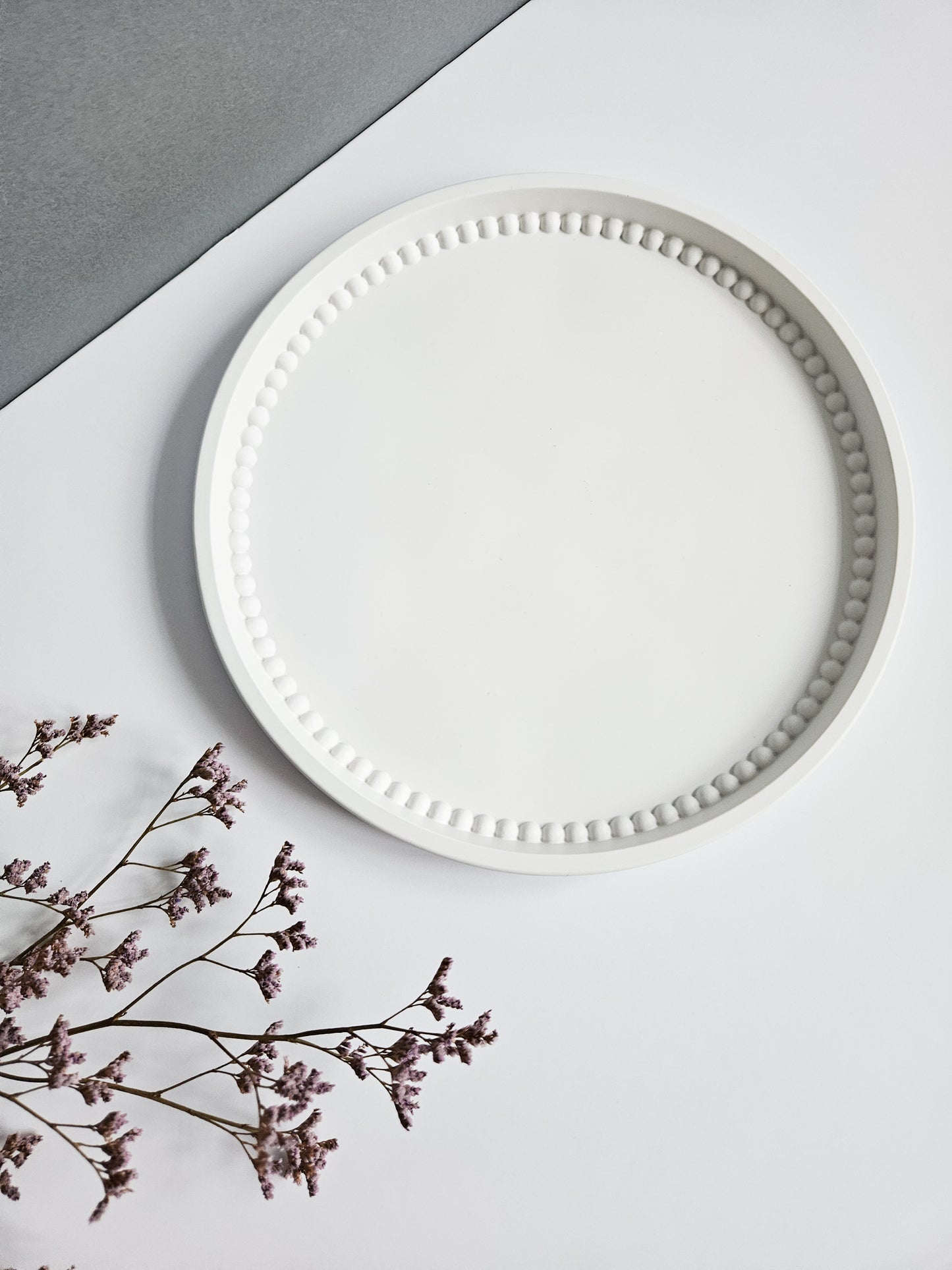 Round Bobbin Beaded Tray Large