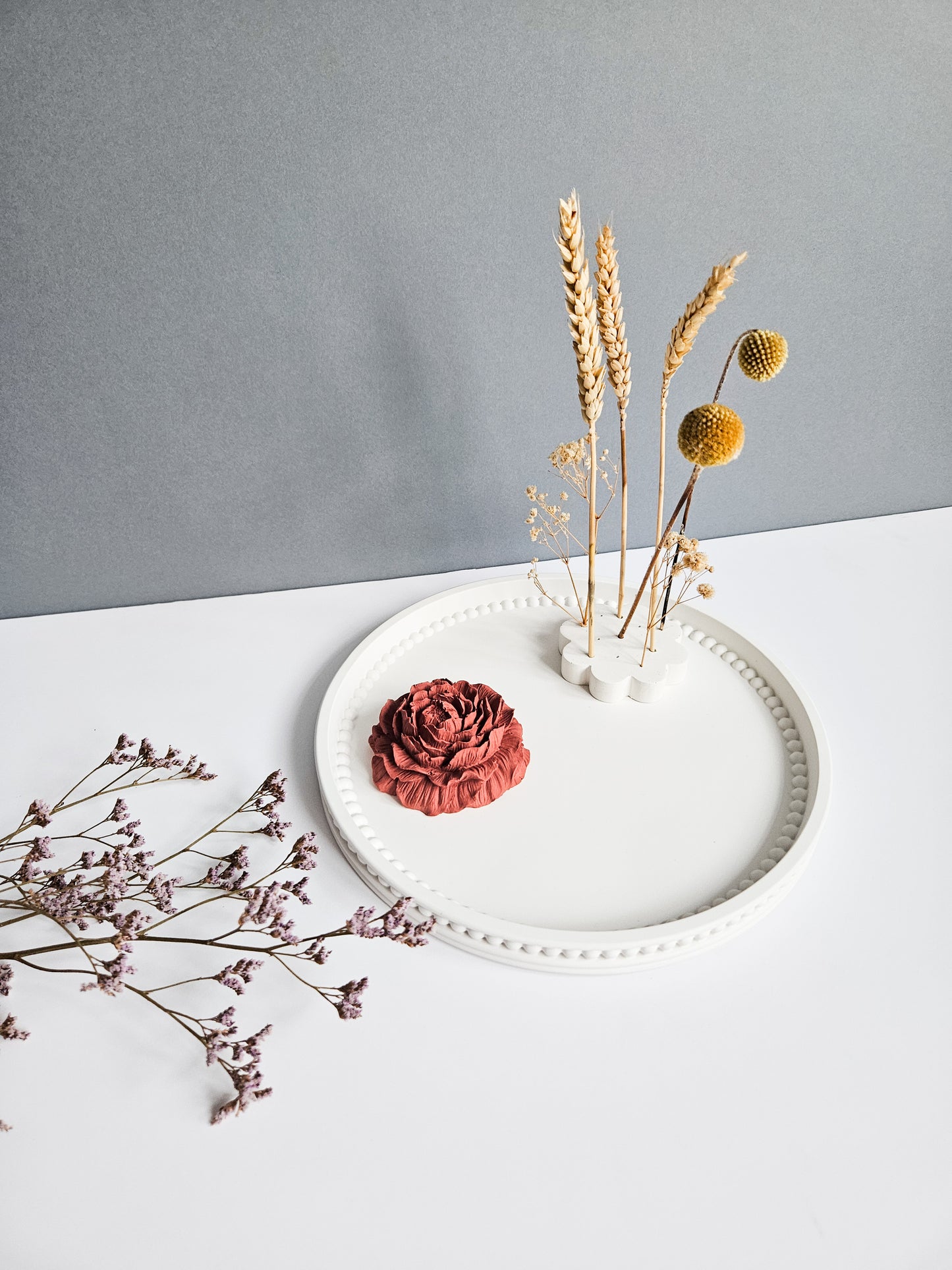 Round Bobbin Beaded Tray Large