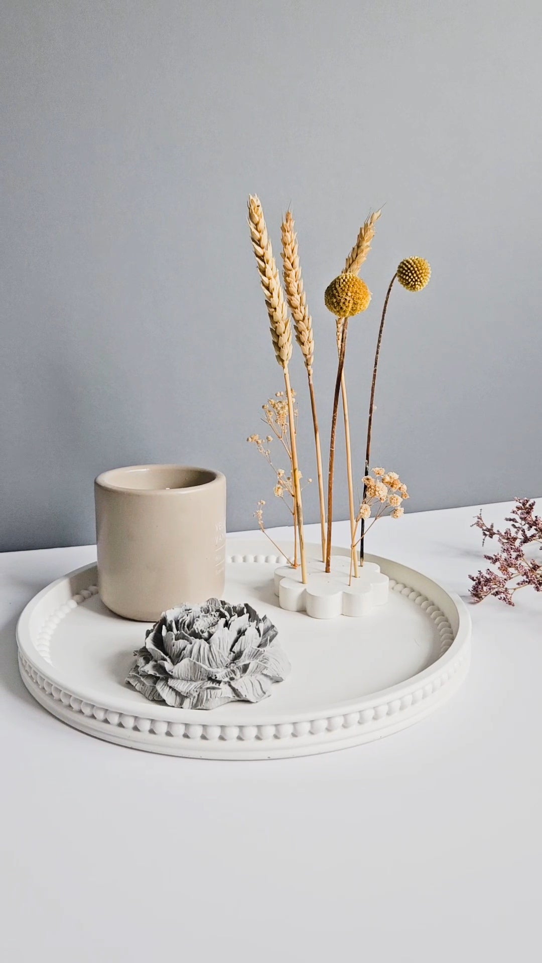 Round Bobbin Beaded Tray Large