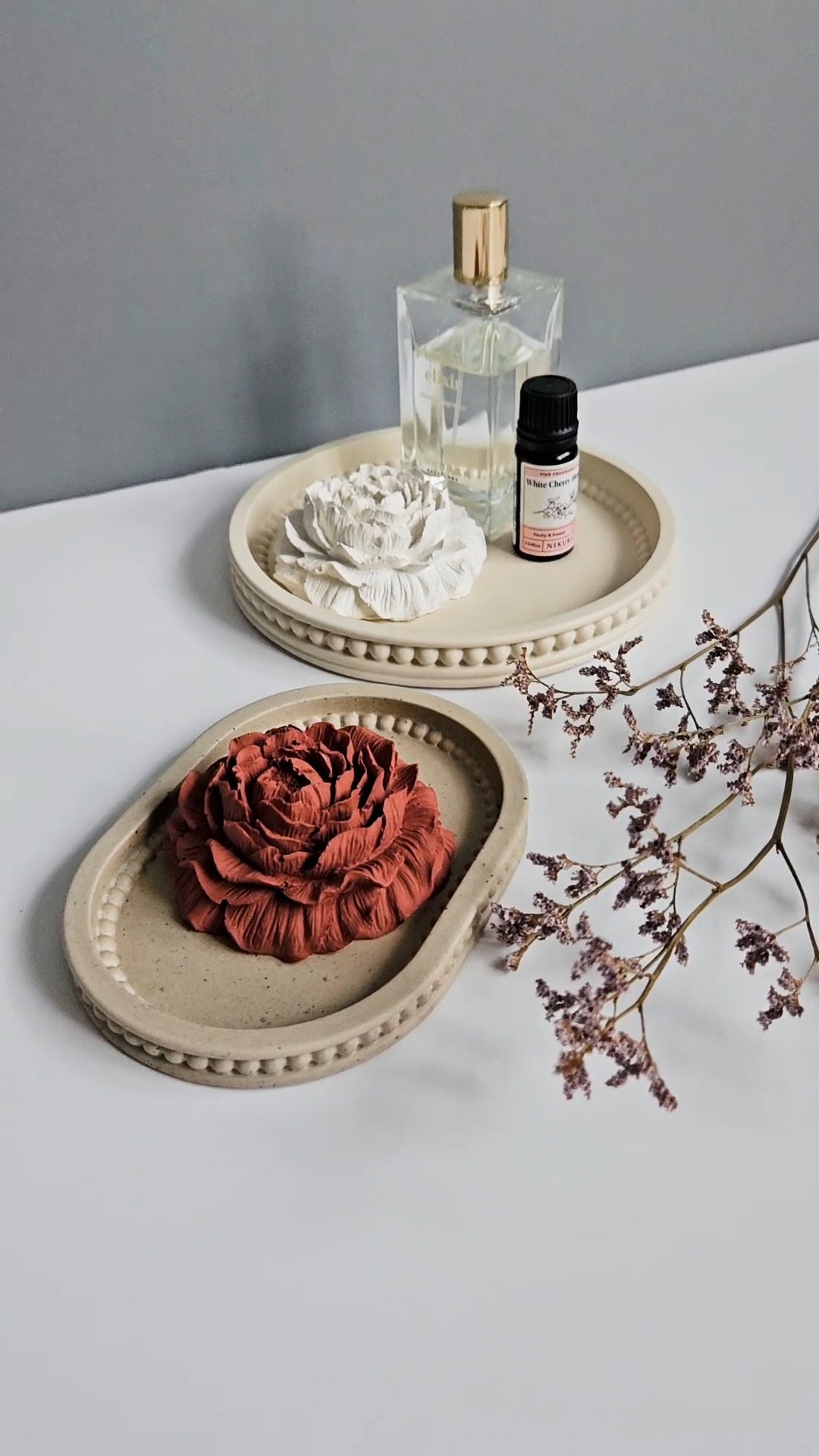 Round Bobbin Beaded Tray Medium