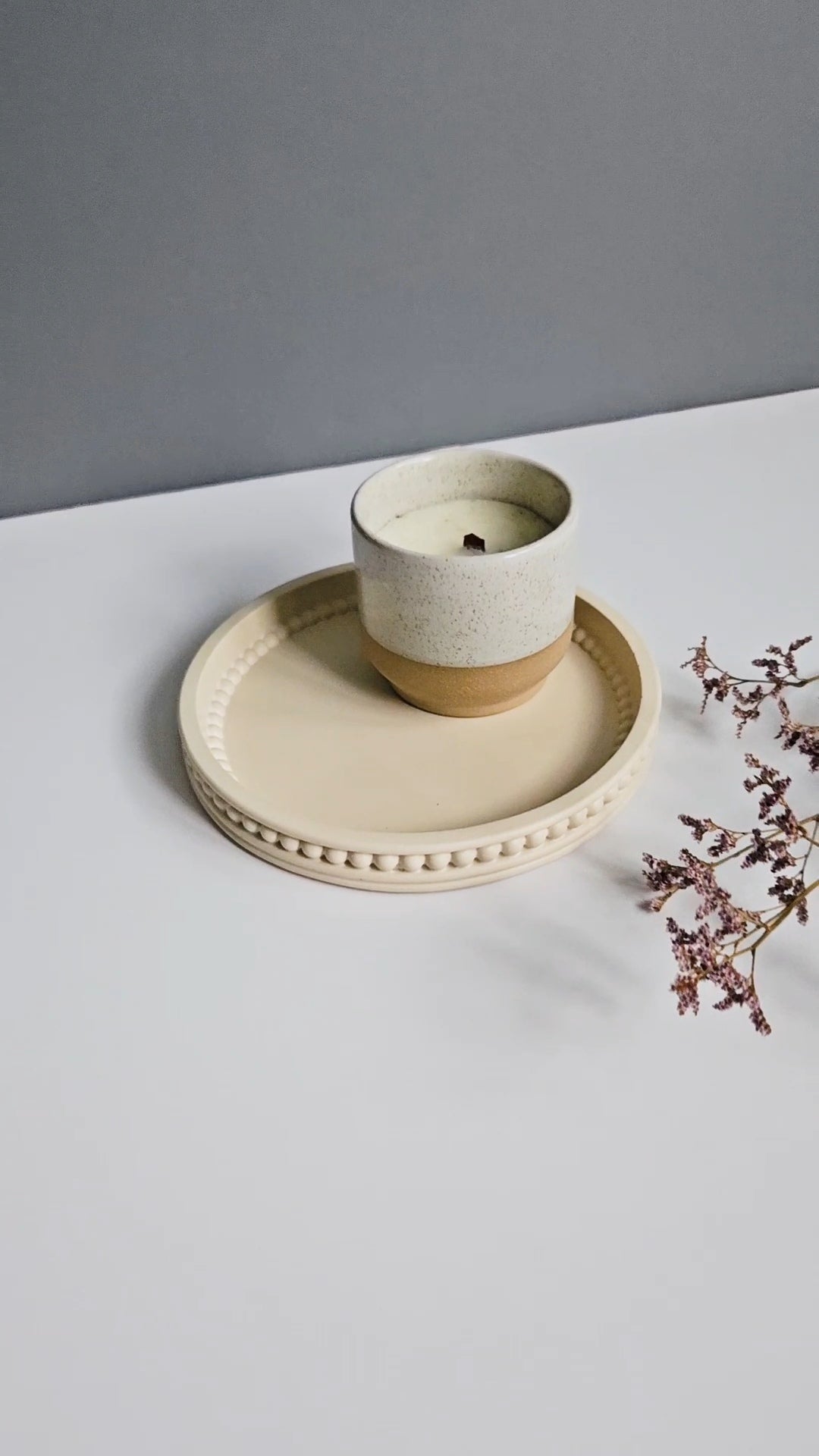 Round Bobbin Beaded Tray Medium