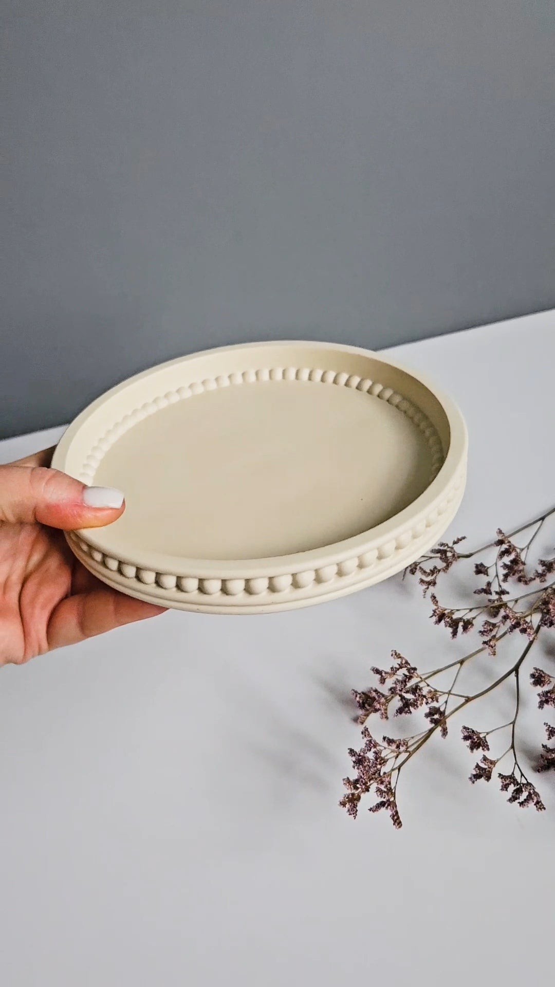 Round Bobbin Beaded Tray Medium