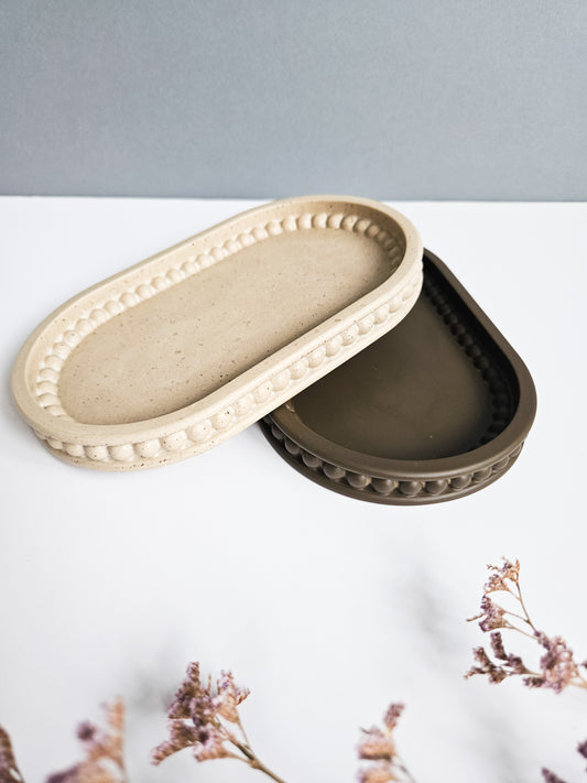 Oval Bobbin Beaded Tray Medium