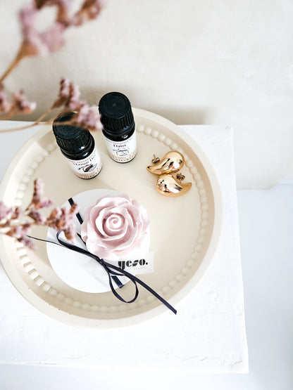 Small rose flower aroma stone diffuser for essential oils