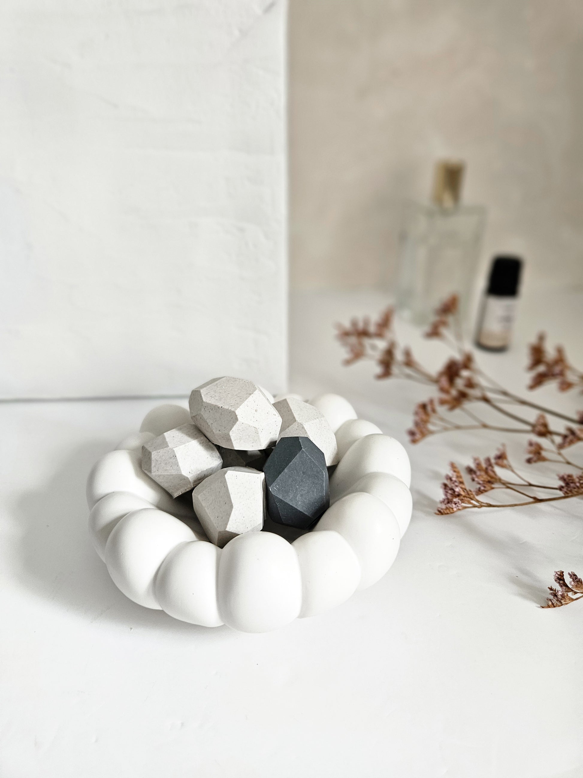 sculptural geometric scent stones
