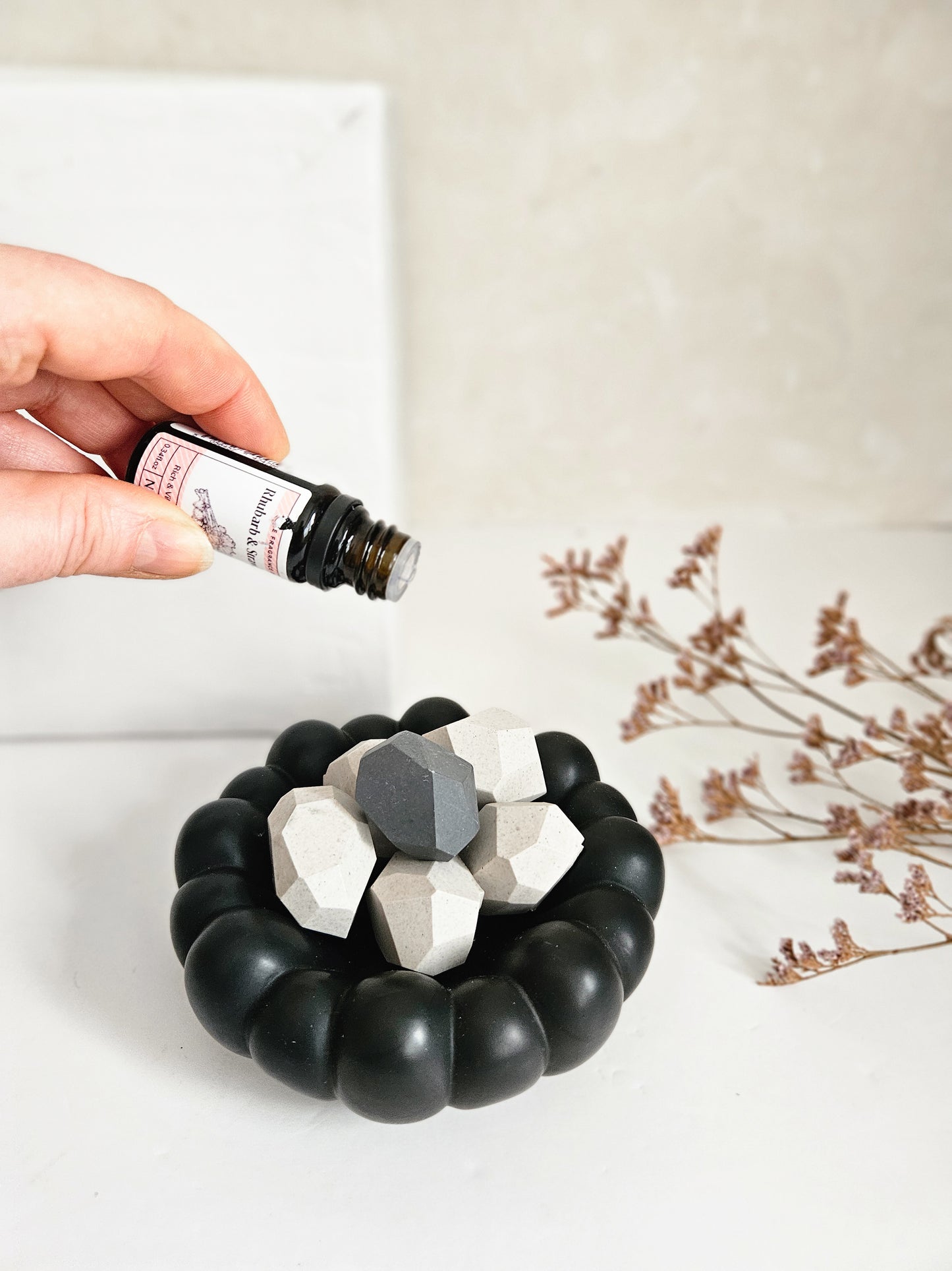 sculptural set of geometric scent stones