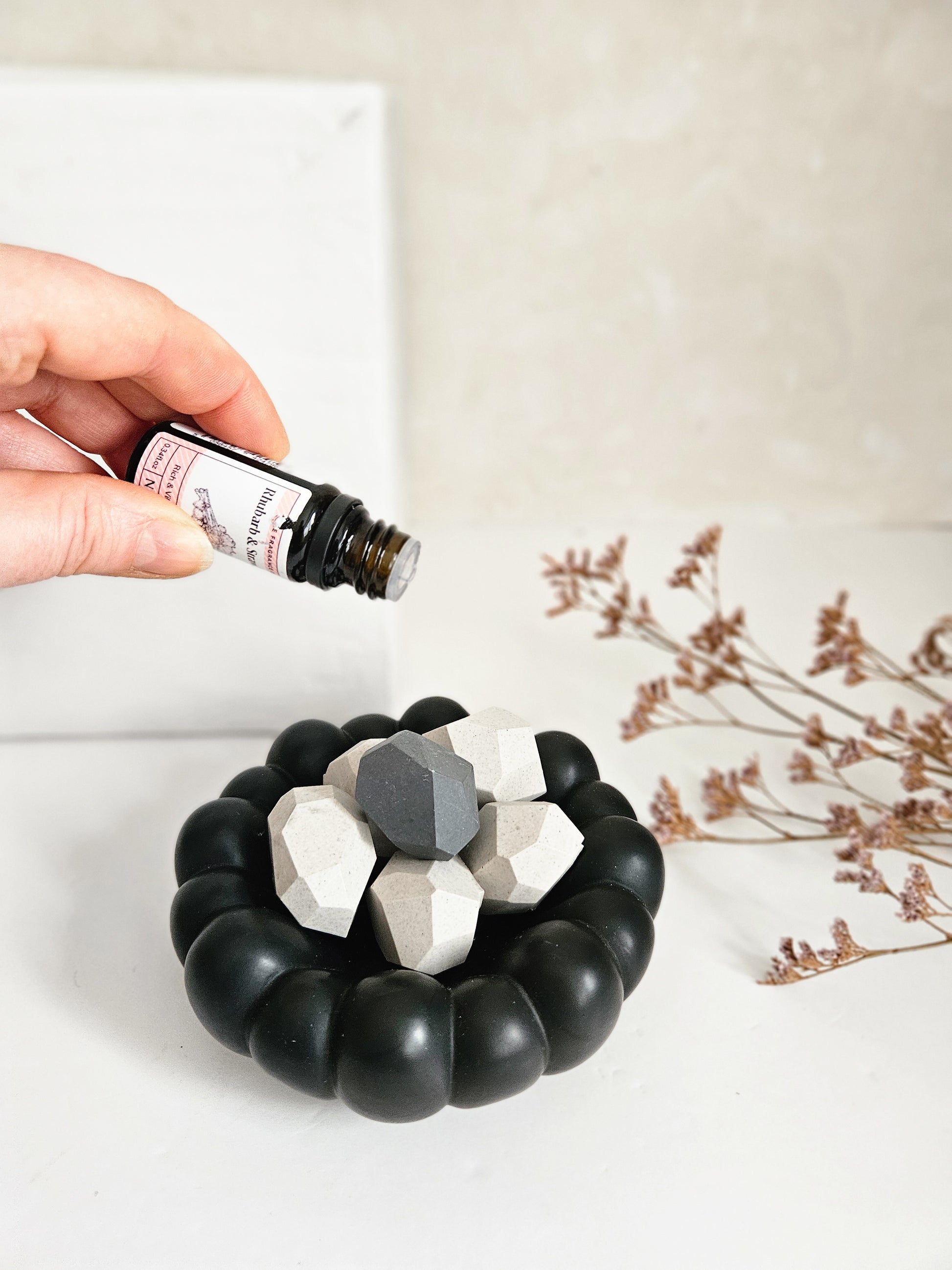 sculptural set of geometric scent stones